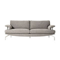 Stylowy szary sofa z metalowymi nogami